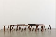 <p>Not Vital, <em>Walking Benches</em>,&nbsp;2011-2012, wood, each 50 x 88 x 25 cm</p>
