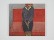 <p>罗瑟林德&middot;纳沙希比，<em>Girl on a bench</em>，2021，亚麻布面油画，90 &times; 100 cm</p>
