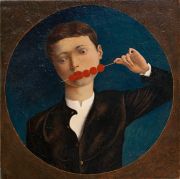 <p>Yan Bingqing, <em>吃糖葫芦</em>, 2018, tempera on board, 27 x 27 cm</p>
