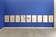 <p>Cheng Ran, <em isrender="true">Letters</em>, 2013, inscribed detritus paper, wooden frame, 9x 124 x 84 cm (framed)</p>
