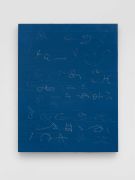 <p>Guo Tiantian, <em>Enigmatic words</em>, 2025 - 2026, lacquer, cotton thread, metal powder, rice paper, woven ramie cloth, gray tile powder, wooden board, 90 x 70 x 4 cm</p>
