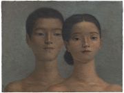 <p>Yan Bingqing,&nbsp;<em>Relationship I,</em> 2026, tempera on wood, 30 x 40 cm</p>
