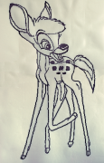 <p>Wiedemann/Mettler, <em>BAMBI</em>, 2010, pearlier beads, partly fluorescent, 214 x 134 cm</p>
