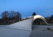 <p>Exhibition view, Lang/Baumann, <em>Beautiful Bridge #3</em>, Beton, Chromstahl, 20 x 10 x 3,5m, 2023, Art &amp; Tram, Bernex-Confignon, Switzerland</p>
