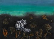 <p>Rebekka Steiger, 一夜邂逅 <em>II,</em> 2025, tempera and acrylic ink on canvas, 145 x 200 cm</p>
