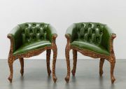 <p>Cao Yu,&nbsp;<em>Living, Nothing to Explain II&nbsp;-&nbsp;1</em>;&nbsp;<em>Living, Nothing to Explain II&nbsp;-&nbsp;2</em>, 2023, oak, leather, each 86 x 75 x 72 cm</p>
