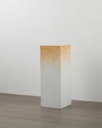 <p>Li Gang, <em>Pedestal</em> (No. 9), 2012, wooden plinth, banknote pigment, 120 x 45 x 45 cm</p>
