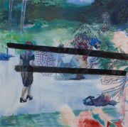 <p>Xie Nanxing,&nbsp;<em>Untitled (Slightly Slow),</em> 2023, oil on canvas, 200 x 200 cm (middle)</p>
