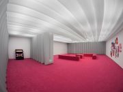<p>Lang/Baumann, <em>Comfort #1</em>5, 2017, polyester fabric, blower, carpet, wood, 13.8 x 9.6 x 3.2 m, installation view, <em>Swiss Pop Ar</em>t, Aargauer Kunsthaus, Aarau, Switzerland</p>
