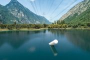 <p>Lang/Baumann, <em>Comfort #16</em>, 2017, polyester fabric, blower, wood, steel, ropes, 10 x 2.4 x 5 m, installation view, <em>Triennale d&rsquo;art contemporain</em>, Relais du Saint-Bernard, Valais/Wallis, Switzerland</p>
