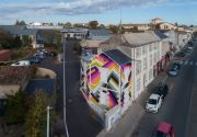 <p>Lang/Baumann, <em>Beautiful House #</em>2, 2017, wall painting, 16.5 x 8 m, permanent work, installation view, Le Confort Moderne, Poitiers, France</p>
