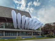 <p>Lang/Baumann, <em>Comfort #18</em>, 2019, polyester fabric, blower, 19.5, x 15 x 12 m, installation view, <em>Annecy Paysages</em>, Th&eacute;&acirc;tre Bonlieu, Annecy, France</p>
