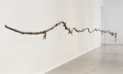 <p><em>growing time</em>, 2019, branch, length room-specific, here approx. 13,5 m, exhibitionview Museum Pfalzgalerie Kaiserslautern, Germany, photo by Bea Roth, Kaiserslautern</p>
