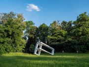 <p>Exhibition view, Lang/Baumann, <em>Up #5</em>, Holz, Lack, 7,2 x 2,8 x 4,4m, Group exhibition, 2022, <em>Open House</em>, Parc Lullin, Genthod, Switzerland</p>

