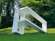 <p>Exhibition view, Lang/Baumann, <em>Up #5</em>, Holz, Lack, 7,2 x 2,8 x 4,4m, Group exhibition, 2022, <em>Open House</em>, Parc Lullin, Genthod, Switzerland</p>
