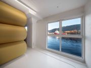 <p>Exhibition view, Lang/Baumann, <em>Comfort #21</em>, Polyestergewebe, Gebl&auml;se, 2x3 Rohre zu je 94 cm &Oslash;, 38m lang, Solo exhibition, Aldea, Bergen, Norway</p>
