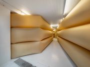 <p>Exhibition view, Lang/Baumann, <em>Comfort #21</em>, Polyestergewebe, Gebl&auml;se, 2x3 Rohre zu je 94 cm &Oslash;, 38m lang, Solo exhibition, Aldea, Bergen, Norway</p>
