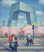 <p>王兴伟，<em>北京之春</em>，2025，布面油画，240 x 200 cm</p>
