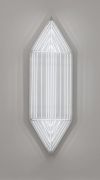 <p>Yang Mushi, <em isrender="true">Illuminating 6</em>, 2018, white neon tube, iron sheet, stone-like coating, 222.3 x 68.2 x 18 cm</p>
