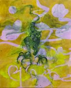 <p>Rebekka Steiger, <em>mingling with scorpions</em>, 2021, tempera, ink and oil on canvas, 240 x 190 cm</p>
