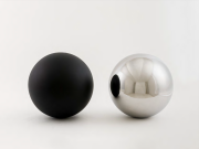 <p>Alice Wang, <em>Untitled</em>, 2023, stainless steel; matte black and mirror finish, two pieces; each 35.4 x 35.4 x 35.4 cm</p>
