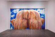 <p>Cao Yu, <em>Under the Sky</em>, 2022 - 2023, painting installation (oil on canvas, stainless steel pipe and hook), overall: 361 x 600 cm, &empty; 5 cm (stainless steel pipe)</p>
