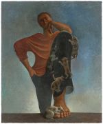 <p>Yan Bingqing,&nbsp;<em>Climbing,</em> 2025, tempera on wood, 60 &times; 50 cm</p>
