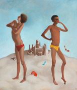 <p>Yan Bingqing, <em>别扭,&nbsp;</em>2018, tempera on board, 74 x 63 cm</p>
