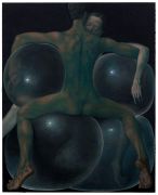 <p>Yan Bingqing,&nbsp;<em>Cuddling,</em> 2026, tempera on wood,105 x 85 cm</p>
