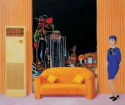 <p>Wang Xingwei, <em isrender="true">HELLOHOWMUCH</em>, 2001, acrylic on canvas, 277 x 327 cm</p>
