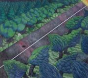 <p>Chen Sixin,&nbsp;<em>Search Search Cold Cold Sad Sad,</em> 2025, colored pencil and acrylic on linen, 146 x 167 cm</p>
