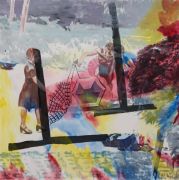 <p>Xie Nanxing,&nbsp;<em>Untitled (Slightly Slow),</em> 2023, oil on canvas, 200 x 200 cm (right)</p>
