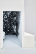 <p>Julia Steiner, <em>Der letzte Raum</em>, 2016 - 2020, installation; gouache, light, fabric, wood, metal, work in progress, 258 x 265 x 165 cm</p>
