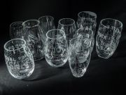 <p>Anatoly Shuravlev, <em>untitled, no. 1-10</em>, 2016, glass, hand-engraved, variable dimensions</p>
