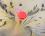 <p>Rebekka Steiger, <em>birdman&#39;s tattletale</em>, 2021, tempera and ink on canvas, 80 x 100 cm</p>
