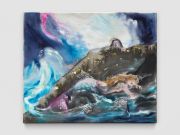 <p>Klodin Erb, <em>Mermaids #26</em>, 2023, ink, oil, acrylic spray paint and acrylic glitter paint on raw canvas, 35 x 42 cm,&nbsp;photo: Stefan Altenburger</p>
