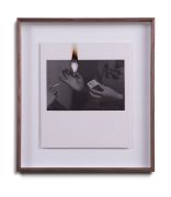 <p>Cai Dongdong, <em>Striking a Match</em>, 2025, silver gelatin print, 29.5 x 24.5 cm (photo), 41.5 x 37 cm&nbsp; (framed), unique</p>
