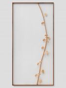 <p>Mirko Baselgia, <em>Forked tree growing out of my mouth,</em> 2018 / 2022, swiss stone pine wood (pinus cembra), american nut wood (frame), 180 x 90 cm</p>
