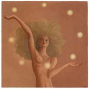 <p>Yan Bingqing,&nbsp;<em>Glow,</em> 2025, tempera on wood, 60 x 60 cm</p>

