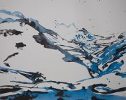 <p>Rebekka Steiger, <em>blue streak</em>, 2020, ink on canvas, 190 x 240 cm</p>
