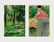 <p>Zhang Shujian, <em>Peep</em>, 2022, oil on board, 2&times; 18 &times; 12 cm</p>
