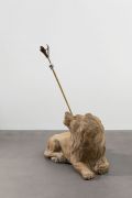 <p>Cao Yu, <em>Now and Here</em>, 2020, 1/5, torture tool (pear of anguish), scepter, stone lion, overall: 128 x 81 x 45 cm (scepter: dimensions variable; stone lion: 60 x 81 x 45 cm), edition of 5 + 2 AP</p>
