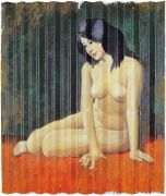 <p>Wang Xingwei, <em isrender="true">Nude</em>, 2003, oil on corrugated wood fiber board, 210 x 180 cm</p>
