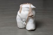 <p>Cao Yu, <em>90&deg;C IV</em>,&nbsp;2019, marble, silk stocking, 56 x 46 x 36 cm</p>
