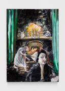 <p>Klodin Erb,&nbsp;<em>Danke, ich schlafe gut 1,</em> 2026, oil on black canvas, 70 x 50 cm</p>
