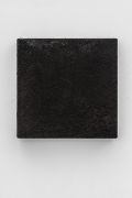 <p>Michel Comte, <em>Salt and Dust, Black II</em>,&nbsp;2018, mineral pigments, rock salt, coal on rice paper (fermented type) mounted on wooden board, 33 x 33 x 4 cm, 49 x 49 x 10 cm framed</p>
