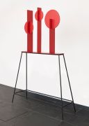 <p>Antonio Ballester Moreno,&nbsp;<em>Red,</em> 2024, painted steel, 76 x 85.5 x 15 cm, 175 x 119 x 41 cm (with Base)</p>
