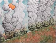 <p>陈思新，<em>燃烧森林</em>，2023，纸本彩铅，115.5 &times; 147.5 cm (绘画)；116 &times; 148 cm (带框)</p>

