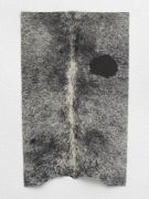<p>Mirko Baselgia, <em>Marque III</em>,&nbsp;2014, burnt cowhide from Argentina: salt &amp; pepper, 110 x 68 cm, photo: Stefan Altenburger</p>
