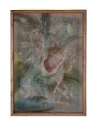 <p>L&ecirc;na B&ugrave;i,&nbsp;<em>bones and hair no. 2,</em> 2025<br />
ink and watercolor painting on silk, inkjet pigment print on archival paper (fine art smooth pearl)<br />
53 x 38 x 6.5 cm (framed)</p>
